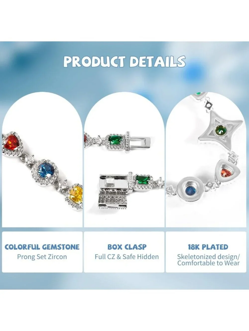 Colorful Hip-Hop Alloy Zirconia Necklace, Unisex Urban Statement Jewelry, Bold